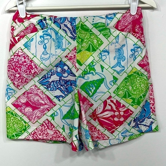 Lilly Pulitzer Callahan costal cotton shorts size 2 - Picture 1 of 10